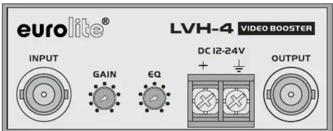 eurolite® LVH-4 VIDEO BOOSTER INPUT GAIN EQ DC 12-24V OUTPUT