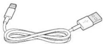 Line drawing of a USB cable with two connectors (no text or symbols)