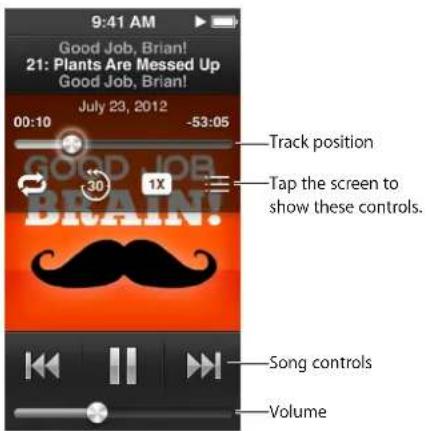 9:41 AM Good Job, Brian! 21: Plants Are Messed Up Good Job, Brian! July 23, 2012 00:10 -53:05 Track position Tap the screen to show these controls. GOOD JOB BRAIN! 30 1X Song controls Volume