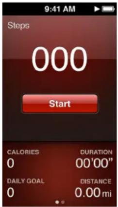 9:41 AM Steps 000 Start CALORIES DURATION 0 00'00" DAILY GOAL DISTANCE 0 0.00 mi