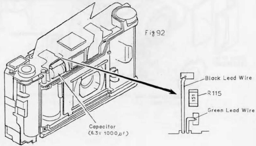 Figure 92 ; Condensateur (6,3 V 1000 μF) ; Fil noir ; R115 ; 151 ; Fil vert