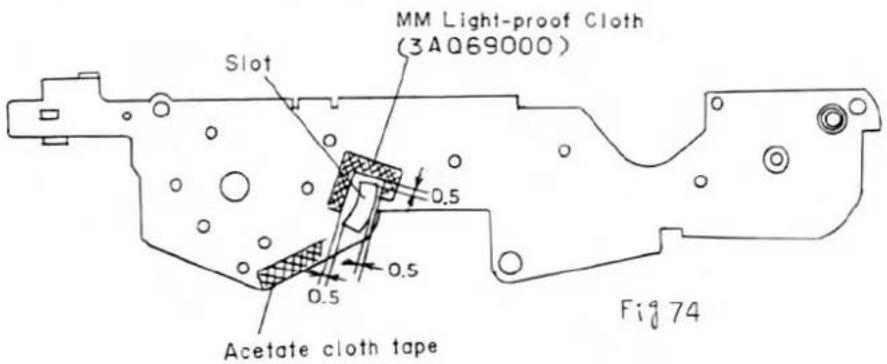 Tissu anti-lumière MM (3A069000) Fente 0,5 0,5 0,5 Ruban adhésif en acétate Fig. 74