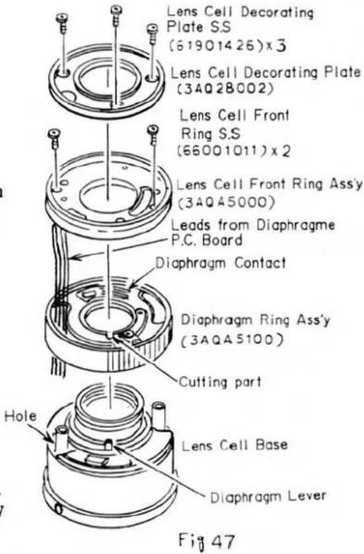 Plaque décorative de cellule d'objectif en acier inoxydable (61901426) ×3, Plaque décorative de cellule d'objectif (3AQ28002), Bague avant de cellule d'objectif en acier inoxydable (66001011) ×2, Ensemble bague avant de cellule d'objectif (3AQA5000), Fils provenant de la carte de circuit imprimé du…