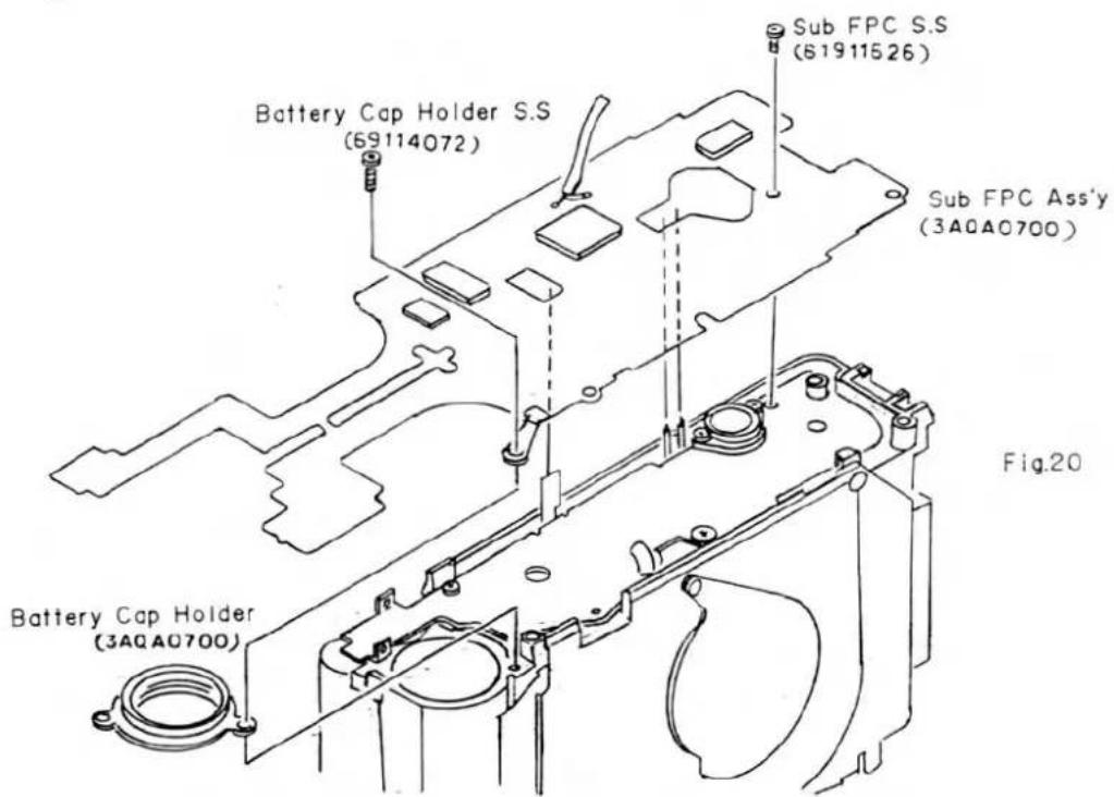 Sous-FPC S.S (61911526) Support de pile S.S (69114072) Ensemble sous-FPC (3A0A0700) Fig.20 Support de pile (3A0A0700)