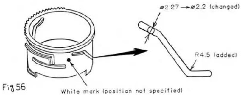 Figure 56, Marque blanche (position non spécifiée), Ø2.27 → Ø2.2 (modifié), R4.5 (ajouté)