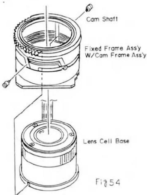 Arbre à cames, Ensemble cadre fixe avec ensemble cadre de came, Base de cellule d'objectif, Figure 54
