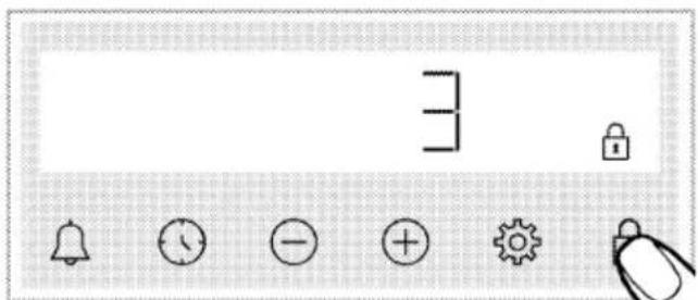 Barre d'outils de l'interface utilisateur avec icônes pour cloche, horloge, signe moins, bouton d'ajout, verrou et geste de la main