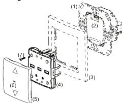 Technical diagram showing labeled mechanical components with numbered parts, likely from an engineering or manufacturing context.