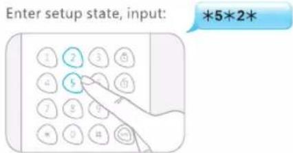 Enter setup state, input: *5*2*
