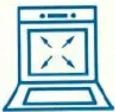 Simple line drawing of a laptop with four directional arrows on screen (no text or symbols)