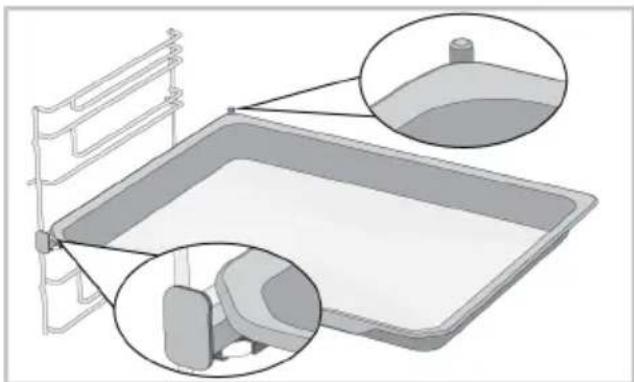 Diagram of a medical or laboratory setup with a rectangular plate and two magnified views showing internal components (no text or symbols present)