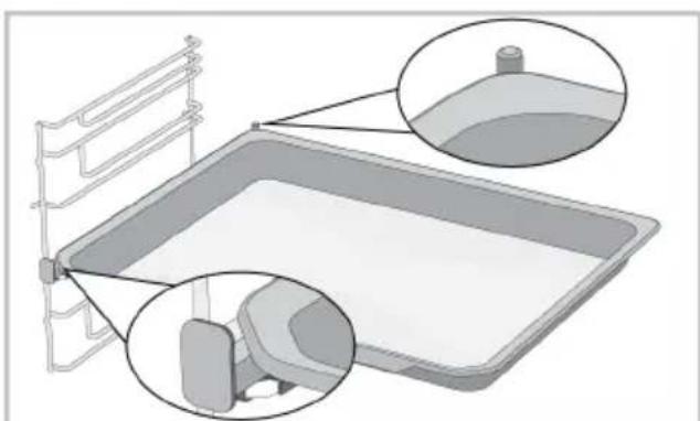 Diagram of a rectangular tank with side supports and two circular insets showing internal components (no text or symbols)