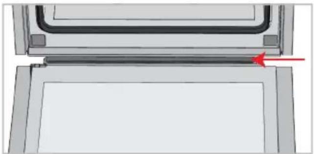 Diagram of a mechanical component with a red arrow indicating a specific part (no text or symbols present)