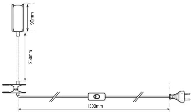 90mm 250mm 1300mm