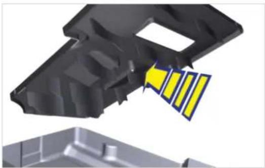 3D mechanical component with yellow highlighted section, no visible text or symbols