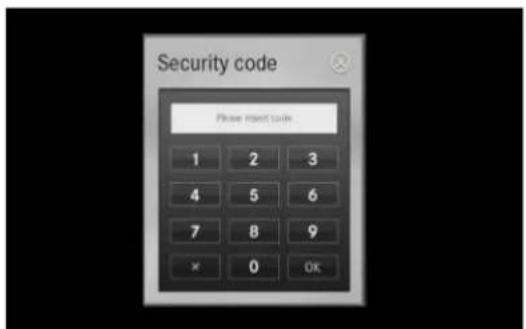 Security code Please insert code. 1 2 3 4 5 6 7 8 9 × 0 OK