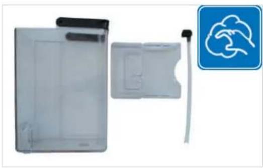 Product photo of a medical device with a blue circular logo featuring a brain icon (no text or symbols on the device itself)