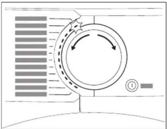 Diagram of a circular device with directional arrows and a numbered button, no readable text or symbols present.