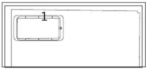 Simple line drawing of a rectangular frame with a numbered label '1' and a small symbol inside, no text or symbols present.