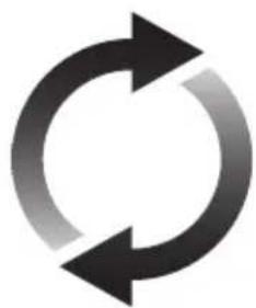 Circular arrow symbol with two opposing arrows forming a cycle (no text or symbols)