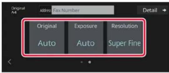 Original A4 Address Fax Number Detail → Original Auto Exposure Auto Resolution Super Fine