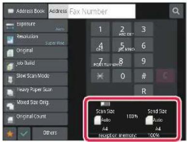 Address Book Address Fax Number Exposure Auto Resolution Super RAC Original Job Build Slow Scan Mode Heavy Paper Scan Mixed Size Orig. Original Count Others 1 2 3 4 5 6 7 8 9 0 # R Scan Size Send Size Auto Auto A4 A4 Frequency Remiss: 100%