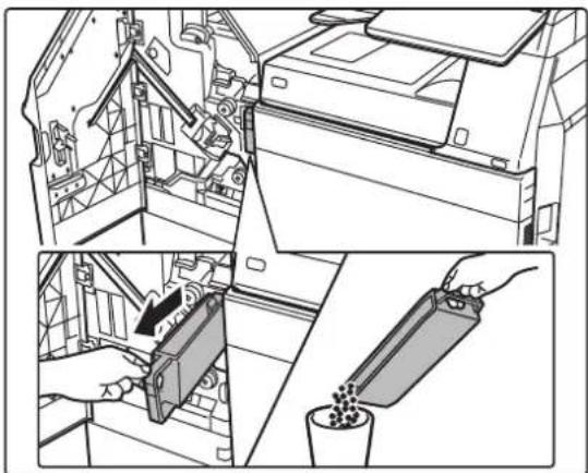 Technical illustration showing mechanical assembly and component handling steps (no text or symbols)