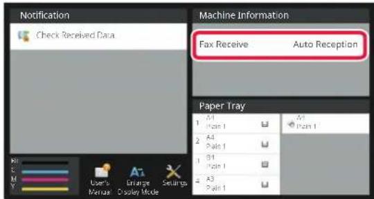 Notification: Check Received Data. Machine Information: Fax Receive Auto Reception. Paper Tray: A1 Pan 1, A4 Pan 1, B1 Pan 1, A3 Pan 1
