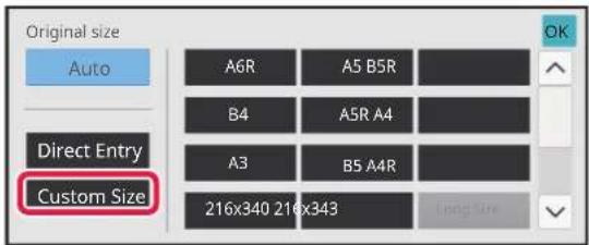 Original size Auto A6R A5 B5R B4 A5R A4 A3 B5 A4R 216x340 216x343 Long Size Direct Entry Custom Size OK