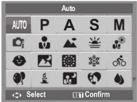 Auto AUTO P A S M Select Confirm