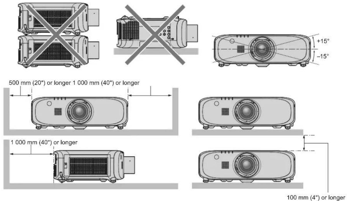 PANASONIC PT-EW540 - ■ Cautions when setting up the projector - 2
