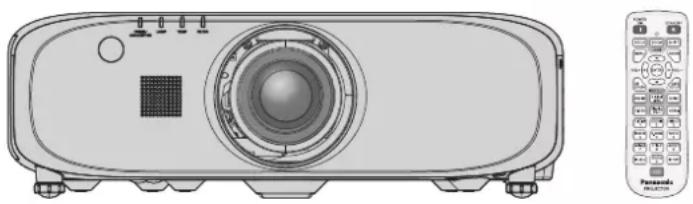 Illustration of a projector with a circular lens and control panel (no text or symbols)