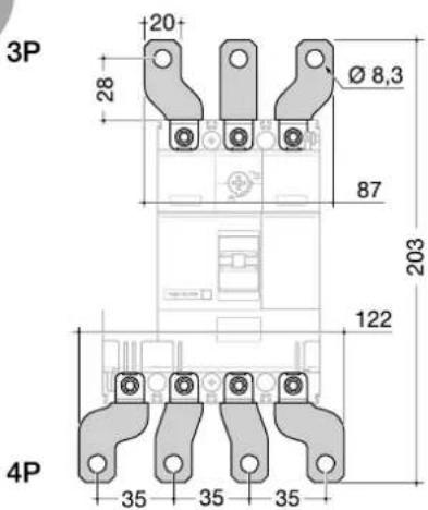 3P 20 Ø 8,3 28 87 203 122 4P 35 35 35