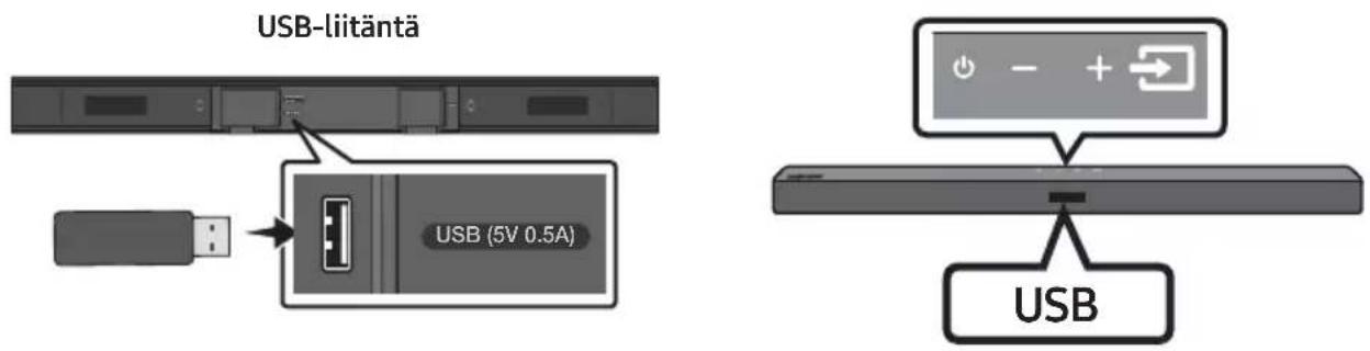 USB-liitäntä: USB (5V 0.5A).