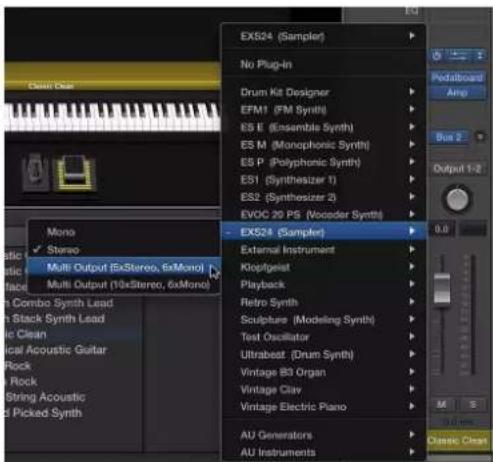 EX524 (Sampler), No Plug-in, Drum Kit Designer, EFM1 (FM Synth), ES E (Ensemble Synth), ES M (Monophonic Synth), ES P (Polyphonic Synth), ES1 (Synthesizer 1), ES2 (Synthesizer 2), EVOC 20 PS (Vocoder Synth), EX524 (Sampler), External Instrument, Klopfgeist, Playback, Retro Synth, Sculpture (Modeling…