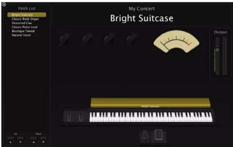 Patch List Bright Suitcase Classic Rock Organ Distorted Clay Classic Pulse Lead Boutique Tweed Natural Vocal My Concert Bright Suitcase Output Bright Suitcase