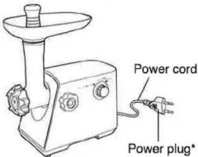 Power cord Power plug*