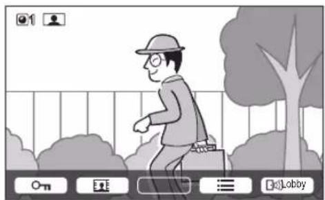 Illustration of a person walking outdoors with trees and a fence, no text or symbols present