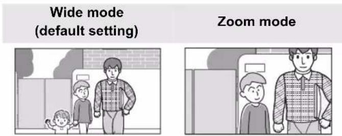 Wide mode (default setting) Zoom mode
