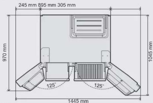 245 mm 895 mm 305 mm 970 mm 1045 mm 125° 125° 1445 mm