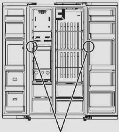 Diagram of a server rack cabinet showing front, rear, and side panels with no visible text or labels.