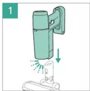 Illustration of a green cylindrical device with a downward arrow indicating motion or force, mounted on a base (no text or symbols present)