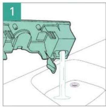 Illustration of a mechanical component with a water level indicator (no text or symbols)