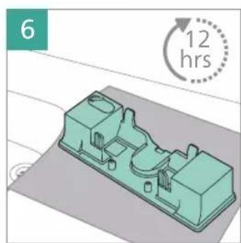 3D diagram of a mechanical component with a 12-hour cycle indicator (no text or symbols on the object itself)