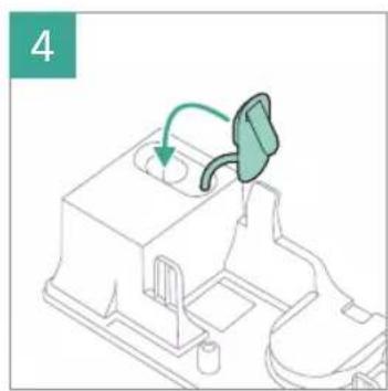 Diagram of a mechanical assembly with a green arrow indicating direction, no text or symbols present