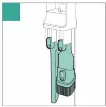 Illustration of a cleaning or cleaning device with a green handle and lever mechanism (no text or symbols)