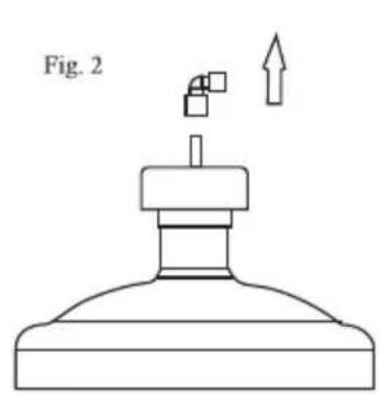 Simple line drawing of a mechanical component with an upward arrow, labeled Fig. 2 (no text or symbols on the diagram itself)