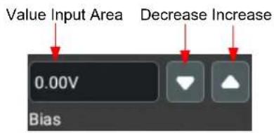 Value Input Area Decrease Increase 0.00V Bias