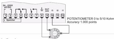 24_375V AC/DC Spischer 1 2 3 4 5 6 7 8 9 10 11 12 OUT 24V 13 12 11 POTENTIOMETER 0 to 5/10 Kohm Accuracy 1.000 points