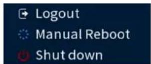 Logout Manual Reboot Shut down
